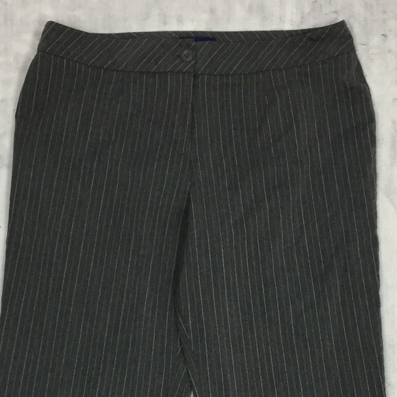 Penningtons Pinstripe Pants Womens Plus Size 18 Gray Straight Leg Trousers - Picture 6 of 9